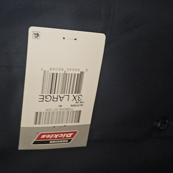 NWT Men's Dickies Temp Control Essential Long Sleeved Work Shirt 3XL Navy Blue - Picture 4 of 11